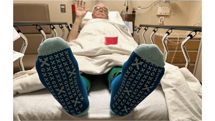 hospital patient wearing socks