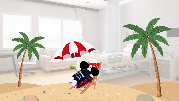 colorful socks in a vacation with hospital image background