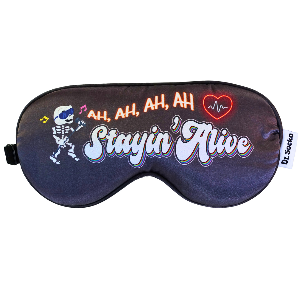 Stayin Alive Funny Hospital Sleep Eye Mask - Ideal Get Well Soon & Surgery Recovery Gift, Perfect for Patients and Nurses