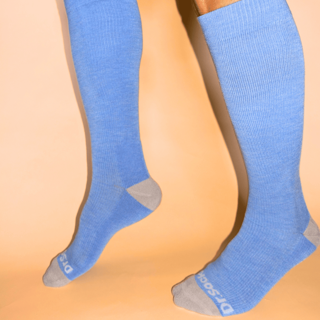 best comfortable compression socks for women blue and grey