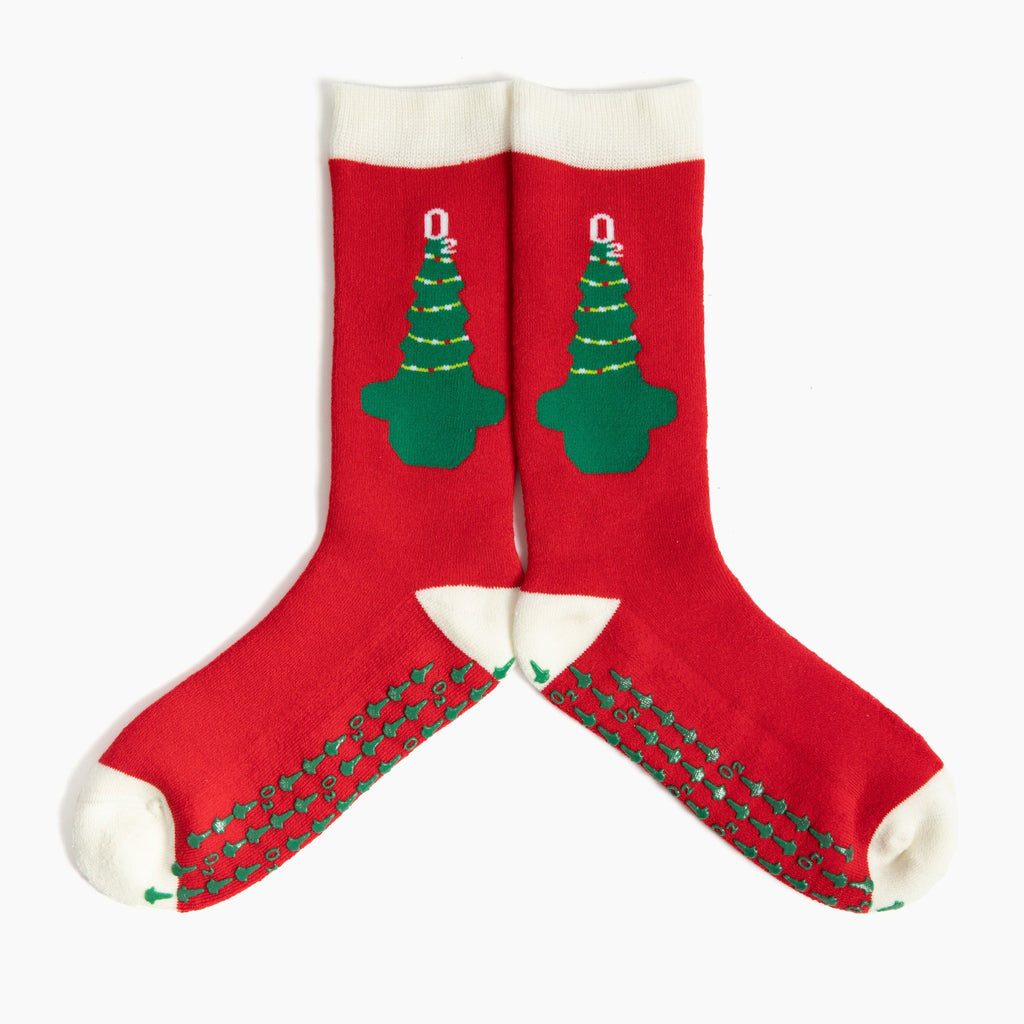Full design view of the O2 Oxygen Tree hospital sock – a unique gift for respiratory therapists and hospital professionals.
